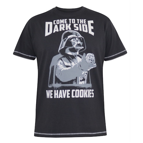 D555 Skywalker Offizielles Star Wars T-Shirt mit Rundhalsausschnitt und Aufdruck, verwaschenes Schwarz